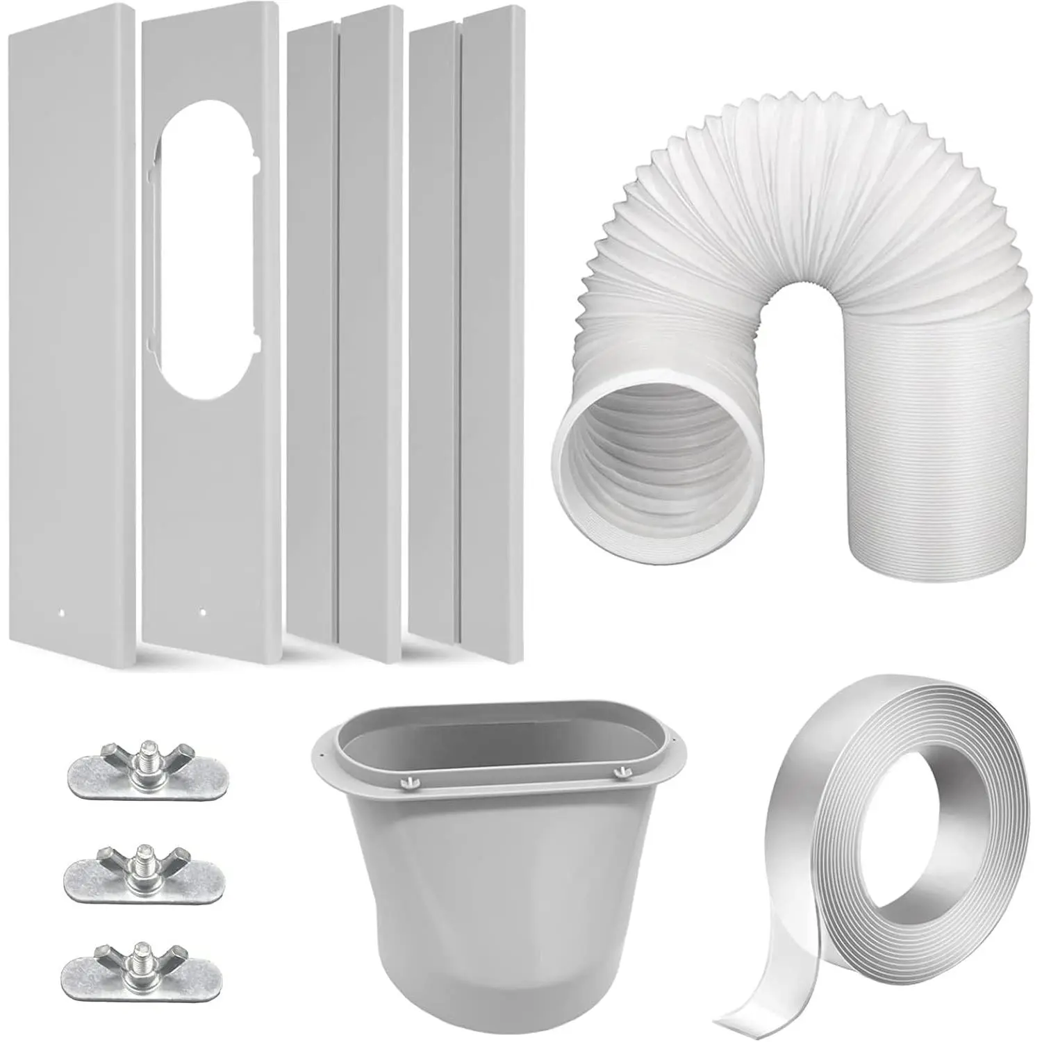 Portable Air Conditioner Window Kit with 5.9" Exhaust Hose, Adjustable Universal Window Seal for AC Unit-