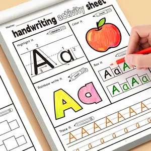 The new 32-page children's writing workbook includes 26 English letters from A to Z. It features handwriting practice, tracing practice, coloring practice, and is highly suitable for classroom teaching and back-to-school supplies. It makes an excellent Ch