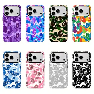 Bape Camouflage Streetwear Durable phone case for iPhone 12, 13, 14, 15, 16, 17 Pro Max, Pro, Plus, and 17 Air,the perfect gift for her or him, ideal for parties.