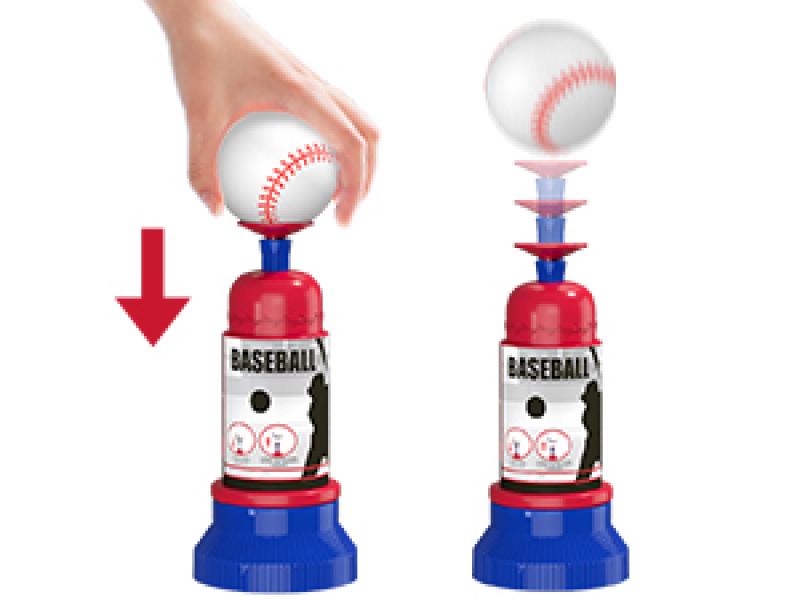 SUNDAY MIRTH 3-in-1 Baseball Set for Kids 3-5 - Tee Ball Stand, Hanging Tee, Ball Launcher and 6 Softballs - Adjustable Height, Indoor/Outdoor Sport Gifts for Boys, Blue