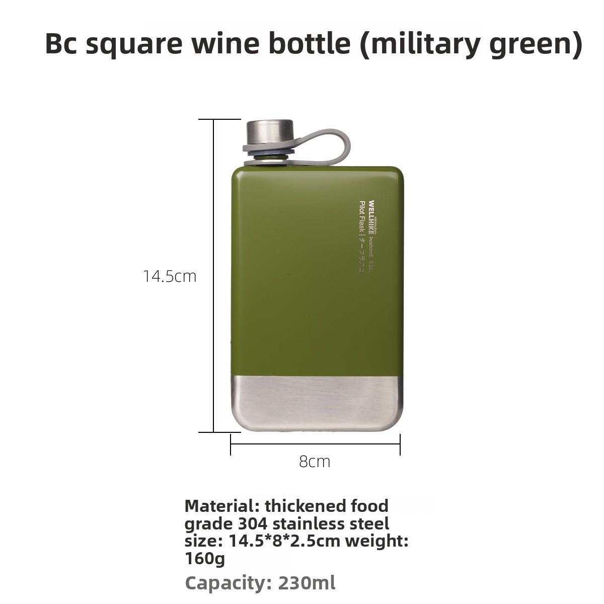 Outdoor Camping 304 Stainless Steel Portable Outdoor Flat Wine Bottle Camping Fuel Coal Oil Alcohol Coffee Pot