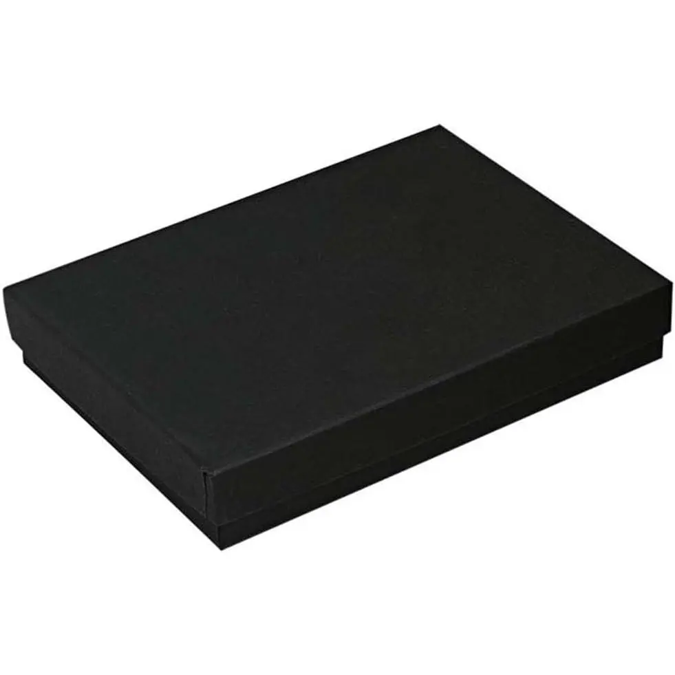Boxes – 6 Pack Matte Black -Filled Cardboard Box for Necklace, Bracelet, Earring,Ornament Gifts, Boxes with , Bulk  Packaging – 7 1/8" x 5 1/8" x 1 1/8"