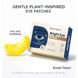 Kreain Nature Brightening Vegan Eye Strips with Lutein - 3 Pairs, Moisturizing Skin Treatment for Tired, Puffy, Dry Eyes & Dark Circles, TikTok-Loved Gift-Worthy Deal
