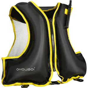 Inflatable Snorkel Vest for Adults Men Women, 40-100kg Safety Float Swim Jacket for Kayaking, Paddle Boarding, Fishing, Surfing