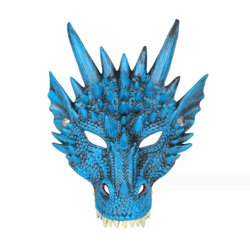 Cosplay Mask Unisex Scary 3D Latex Dragon Mask Dinosaurio Animal Face Mask for Nightclub Fancy Dress Festival Prom Pretend Play