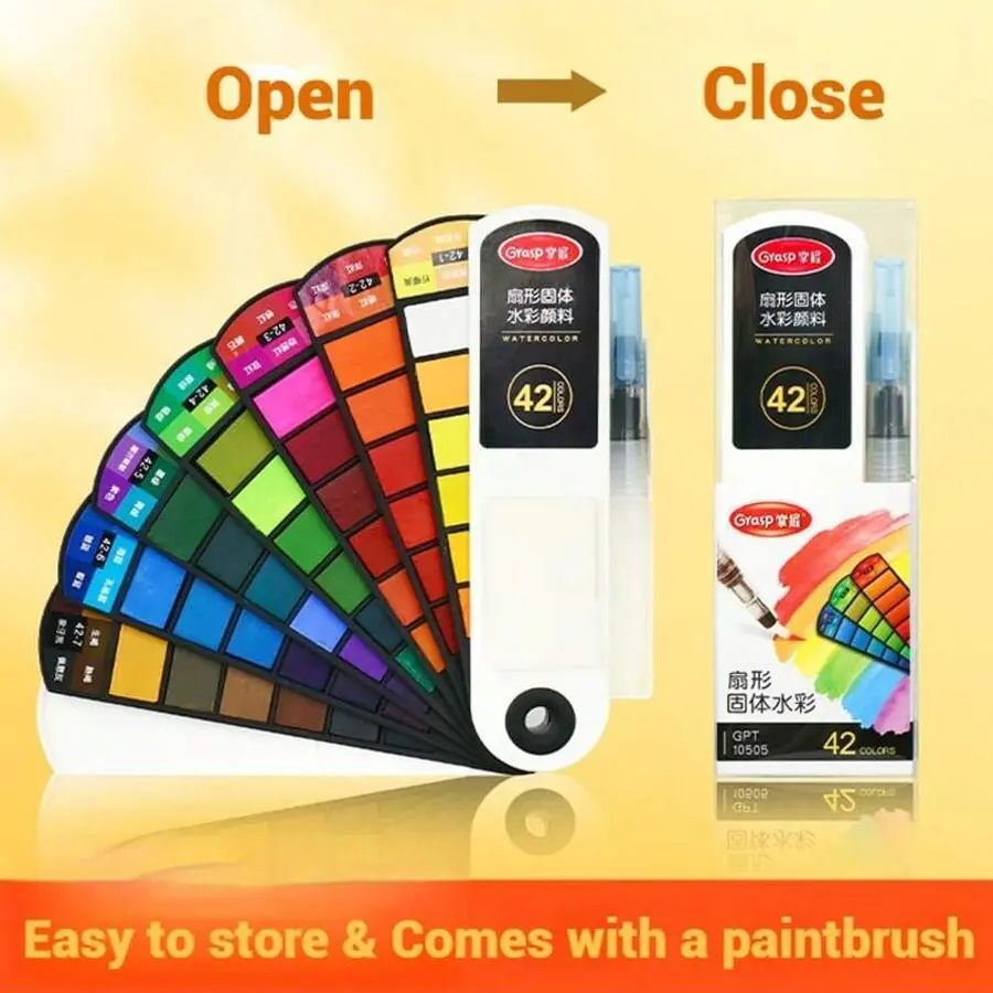 Advanced Watercolor Paint Set with Brushes, Paint Supplies, Art Materials, 18/24/36/42 Vibrant Colors, Washable Tips, Ergonomic Pentagonal Nibs, Ideal for Beginners and Artists