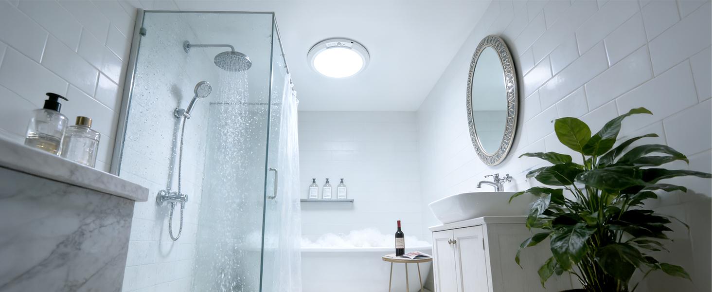 10000mAh Rechargeable Ceiling Light with Remote, 3 Color Temperatures & Brightness Dimmable, Wireless Ceiling Light with Magnetic Design, Battery Ceiling Light for Shower Hallway Pantry