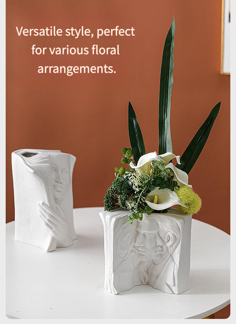 INS ceramic bookend stand creative human body vase home bookshelf desktop storage office bookend decoration