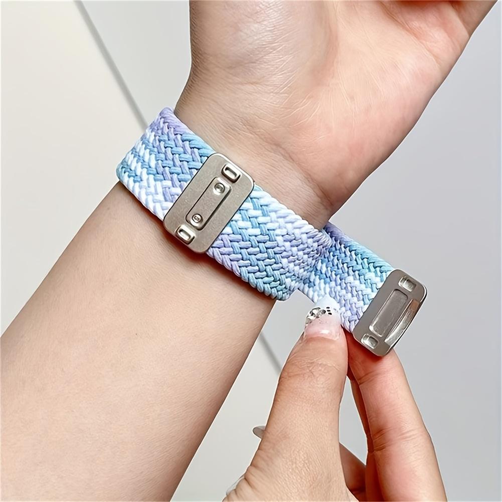 Apple Watch Magnetic Nylon Strap – Braided Elastic Adjustable Wristband, Soft, Breathable, Fits 38–49mm, Series 1–11, SE, Ultra / Ultra 2, Unisex