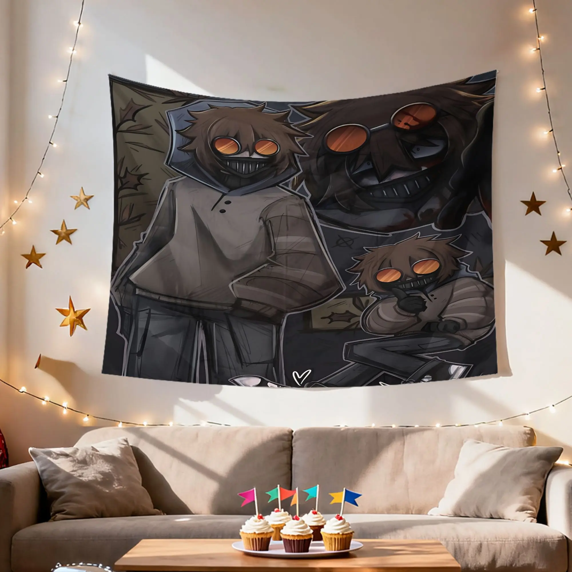 1pc Creepypasta-Inspired Tapestry, Perfect Gift for Friends And Family, Living Room Bedroom Office Dormitory Birthday Home Decor Wall Hanging/Room Decoration/Party Decoration Wall Hanging, Premium Printed Tapestry, Ideal Gift
