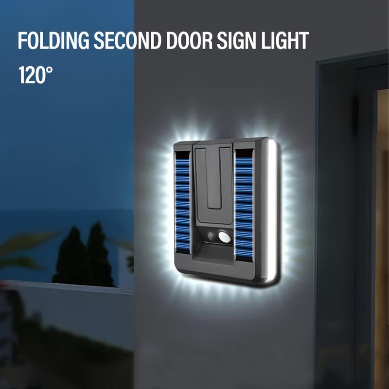 Solar Powered Outdoor Wall Light, Motion-Sensor Wall Light, 120° Wide Angle Lighting Floodlight, Security Light for Garden, Backyard, Garage, Front Fence