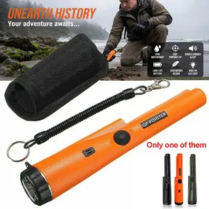 Portable metal detector (black/green/orange) -360 ° circular sensing scan, waterproof indicator needle, 800mAh endurance, LED searchlight, suitable for both adults and children, suitable for treasure hunting, gold searching, beach exploration, outdoor exp
