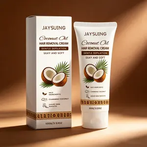 Gentle Silky Coconut Hair Removal Cream (100g), Daily Moisturizing, Cleanses Body Skin, Lightweight Texture, No Residue, Easy to Wash