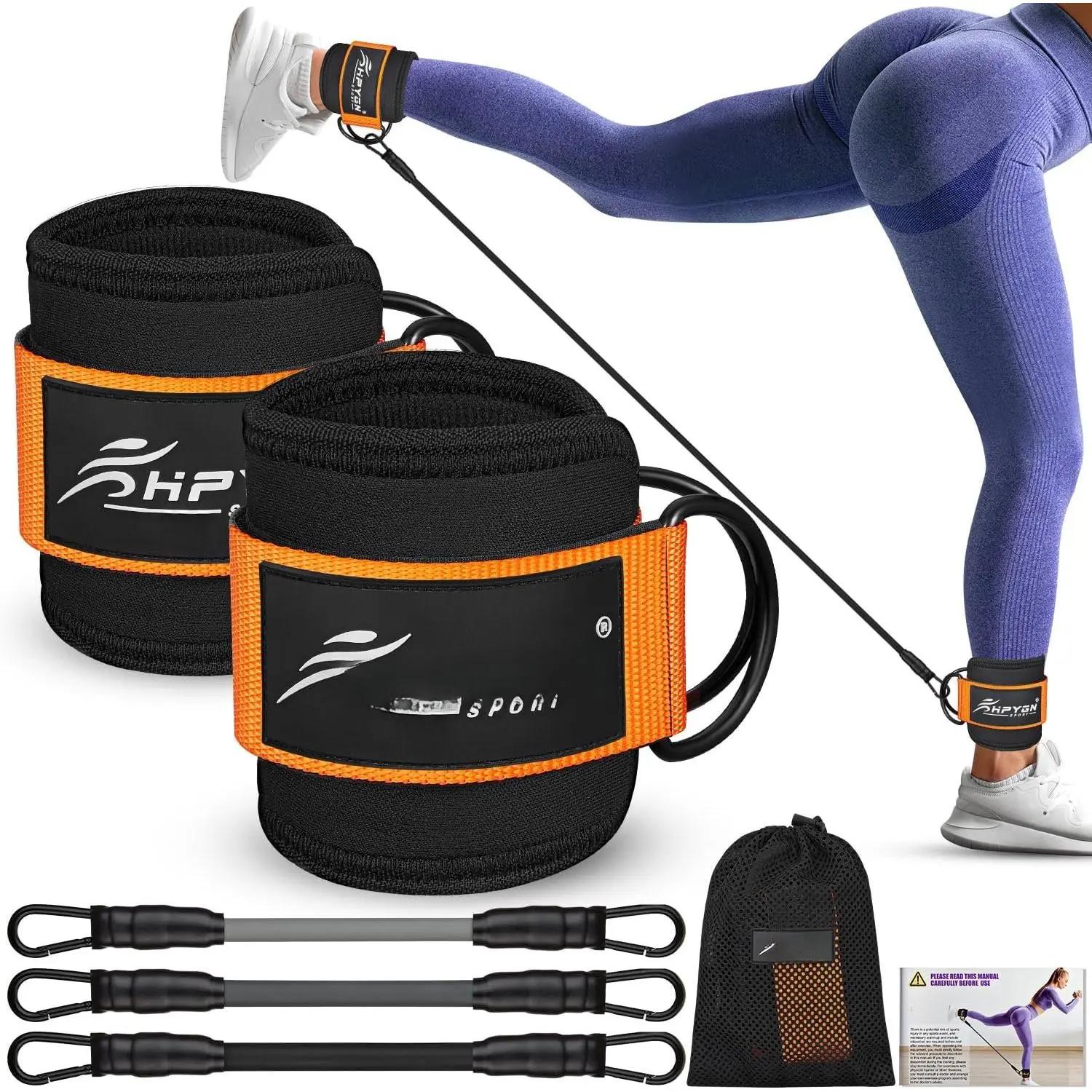 Ankle Resistance Bands, Ankle Bands for Working Out with Cuffs, Resistance Bands for    Workout Equipment for Kickbacks  Gluteus , Ankle Strap with Exercise Bands
