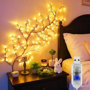 LED Branch String Lights, Flexible Twig Tree Lamps, Wall-Mounted Vine Fairy Lights, Ideal for Bedroom Home Decor, Gx-H-01 Model