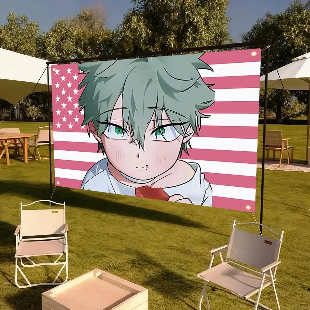 American Flag Tapestry - Anime Alien Stage Design Backdrop, Lightweight HD Print Wall Hanging with Hanging Clips, Home Decor for Bedroom, Living Room, Photo