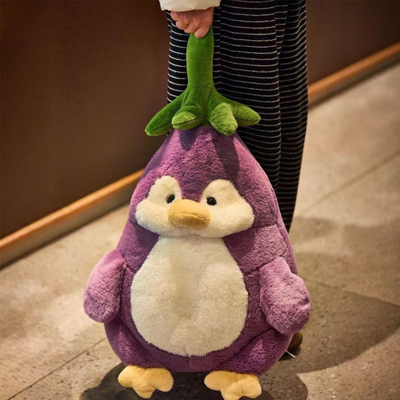 Purple Eggplant Penguin Plush Toy Large Size Boys Girls Sleeping Pillow Birthday Gift Companion Doll Easter Gift vibrant baby mini