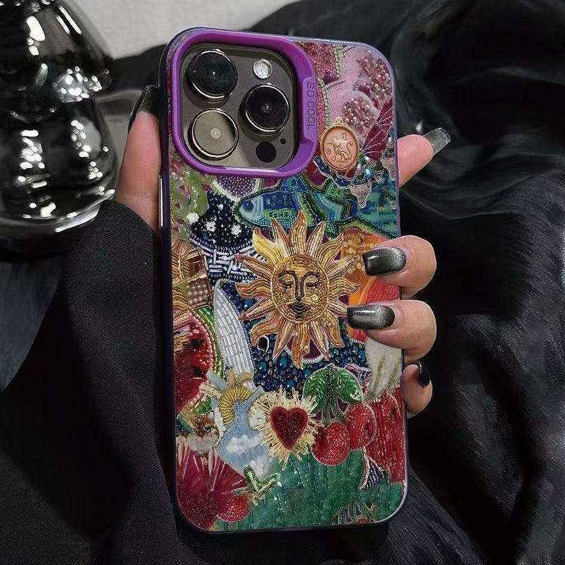 Cherry Sunshine Pattern Phone Case for iPhone 17 16 Pro Max 16 Plus 15 Pro Max 14 13 12 11 Max Protective Stylish Smartphone Cover Screen Protector Cellphone Protection