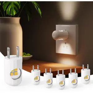 6-Pack LED Night Light Plug-in Wall Outlet Light, Soft White 3000K,Dusk to Dawn Nightlight,Ambient Lighting,Nightlight for Bedroom, Bathroom, Nursery, Hallway, Kitchen