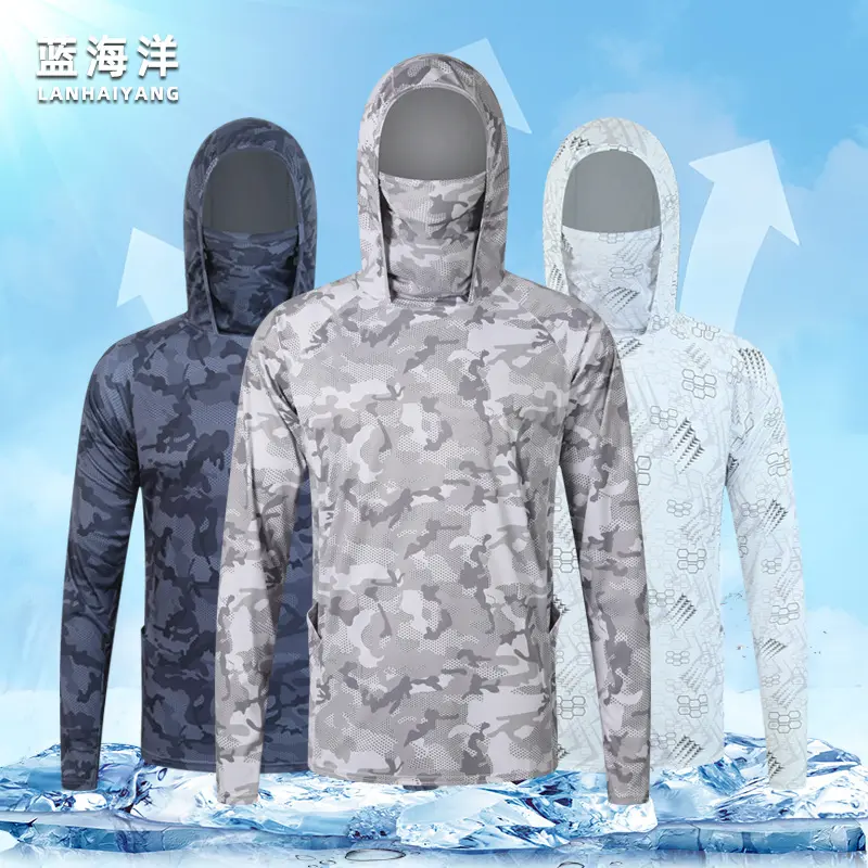 Summer breathable sun protection clothing, UV-resistant camouflage lightweight fishing clothing