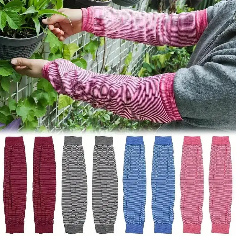 Unisex Stretch Arm Sleeves Clothes - 6 Pairs Black, 6 Pairs Burgundy, Breathable Elastic Knit, Ideal for Outdoor Work & Daily Use