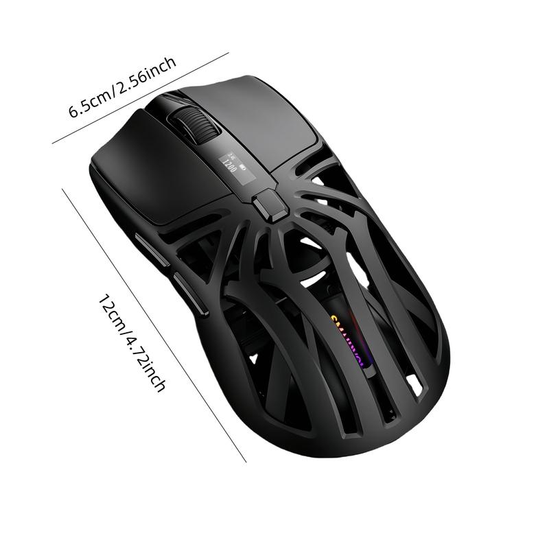 Hollow Design Wireless Gaming Mouse, Rechargeable Wireless Gaming Mouse with RGB Colorful Backlight, Silent Clicks Mouse for Gaming & Office Use, Gaming Accessories