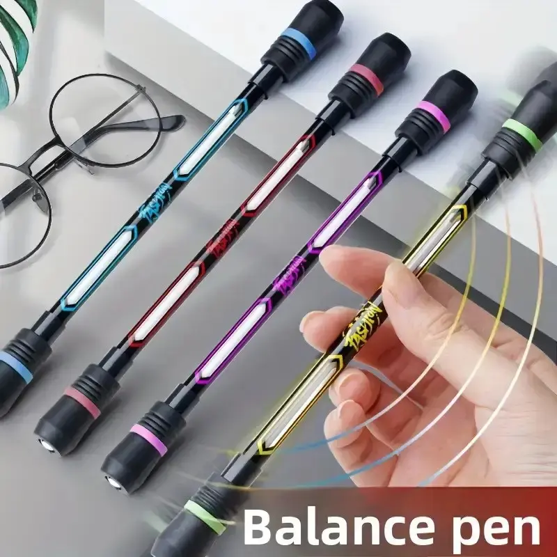 3pcs Cool Internet Trendy Rotating Pencils, Flexible Hand Training, Anti-Drop Non-Slip Writing Function, Balance Rotation Pencil Set, Stationery Supplies