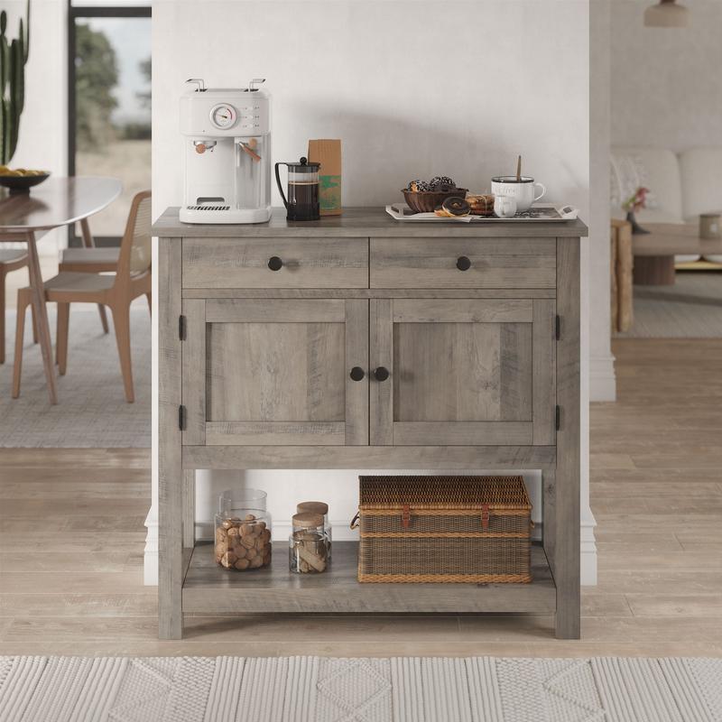 HOSTACK Farmhouse Console Table with 2-Door Cabinet & 2 Drawers, Coffee Bar, Entryway Table with Storage Shelf, Sofa Tables Buffet Sideboard,Black Friday,Christmas gifts HOSTACK Farmhouse Console Table with 2-Door Cabinet & 2 Drawers, Coffee Bar, Entryway Table with Storage Shelf, Sofa Tables Buffet Sideboard,Black Friday,Christmas gifts