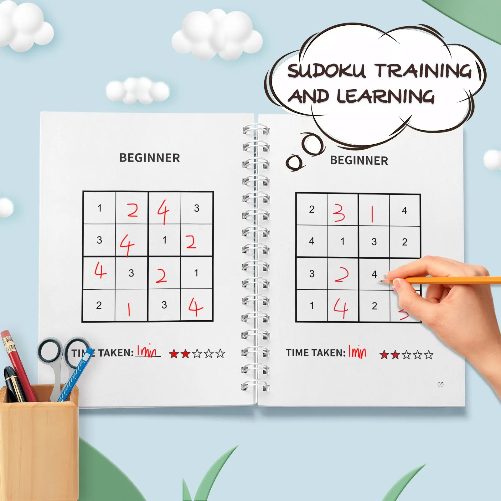 Sudoku Number Puzzle Book for Kids – Fun Fill-in Logic Games to Strengthen Brain Skills