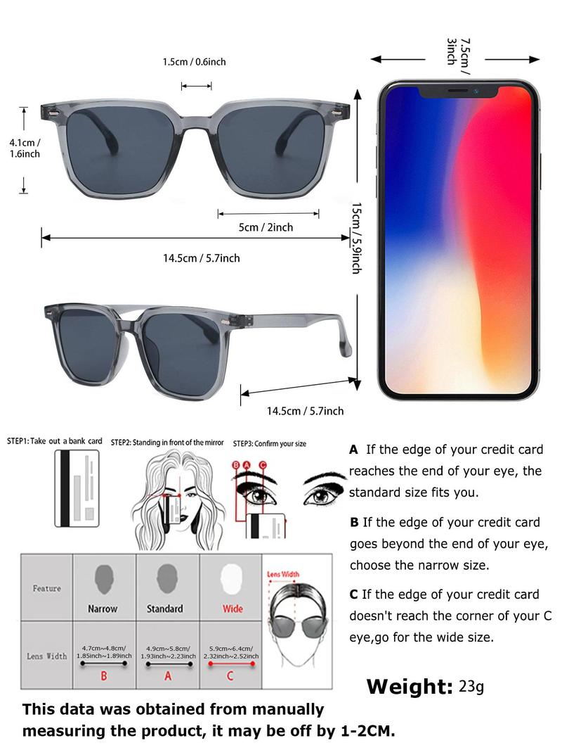 Unisex Minimalist Plastic Frame Sunglasses, Trendy All-match Sunglasses for Men & Women, Fashionable Sunglasses for Outdoor Activities, Trendy Casual Sunglasses
