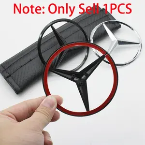 1Pcs 90mm 3D ABS Mercedes Benz Models Rear Logo Emblem Car Rear Trunk Badge For Mercedes Benz W203 W204 W205 W212 W213 X253 W176 W177 W222 Auto Modification Accessories Vehicle Exterior Decoration Car Decorations