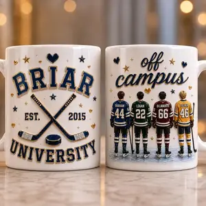 Off Campus Briar University 3D Effect Coffee Mug, Hockey Romance Mug, Briar Boys Cup, Booktok Hockey Gift
