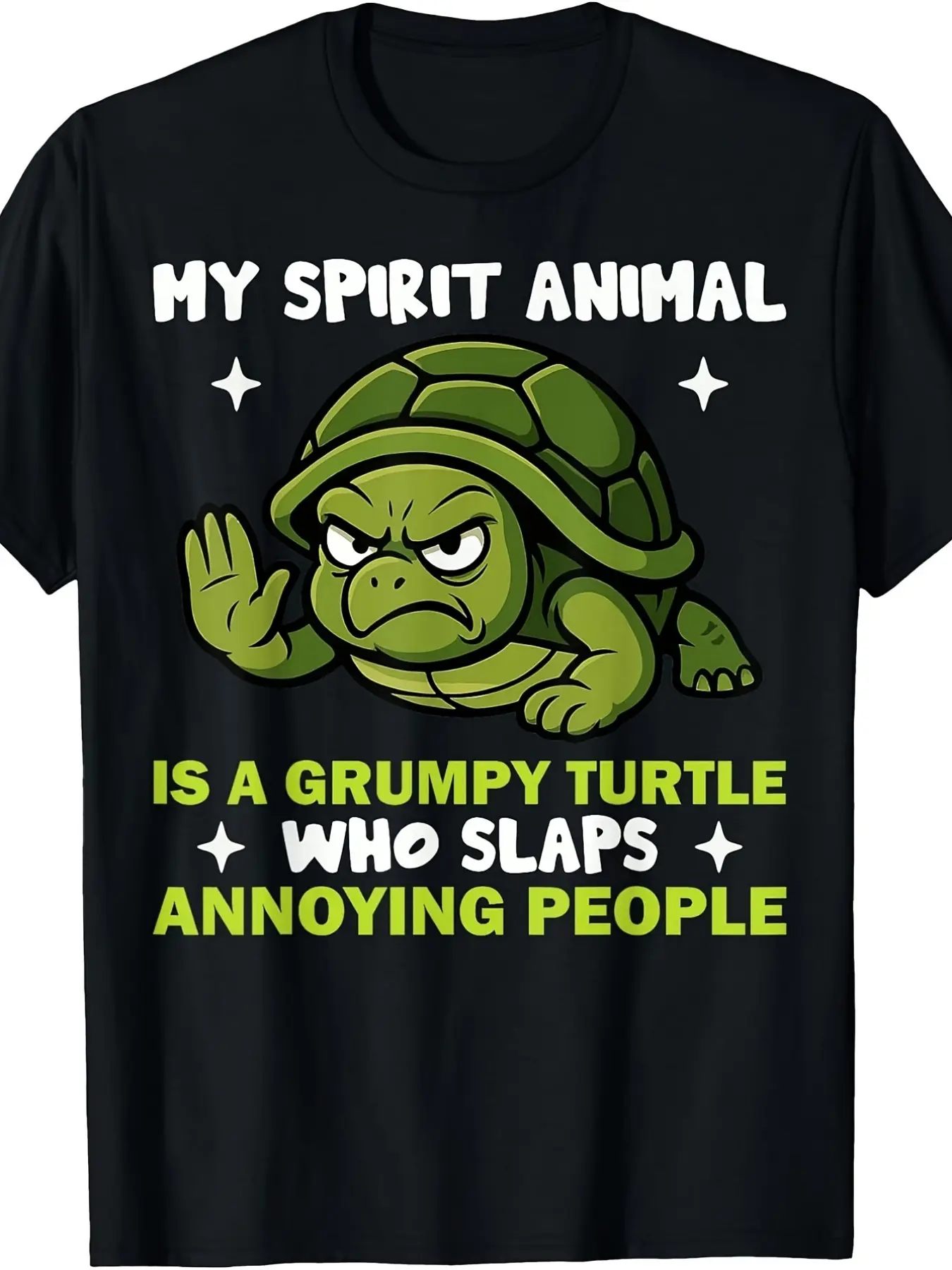 Women's Grumpy Turtle Graphic T-shirt, Funny Spirit Animal Cotton Shortsleeve Tops with Round Neck for Casual Gym Wear, Fashion, Breathable, Casual Chic, Romance