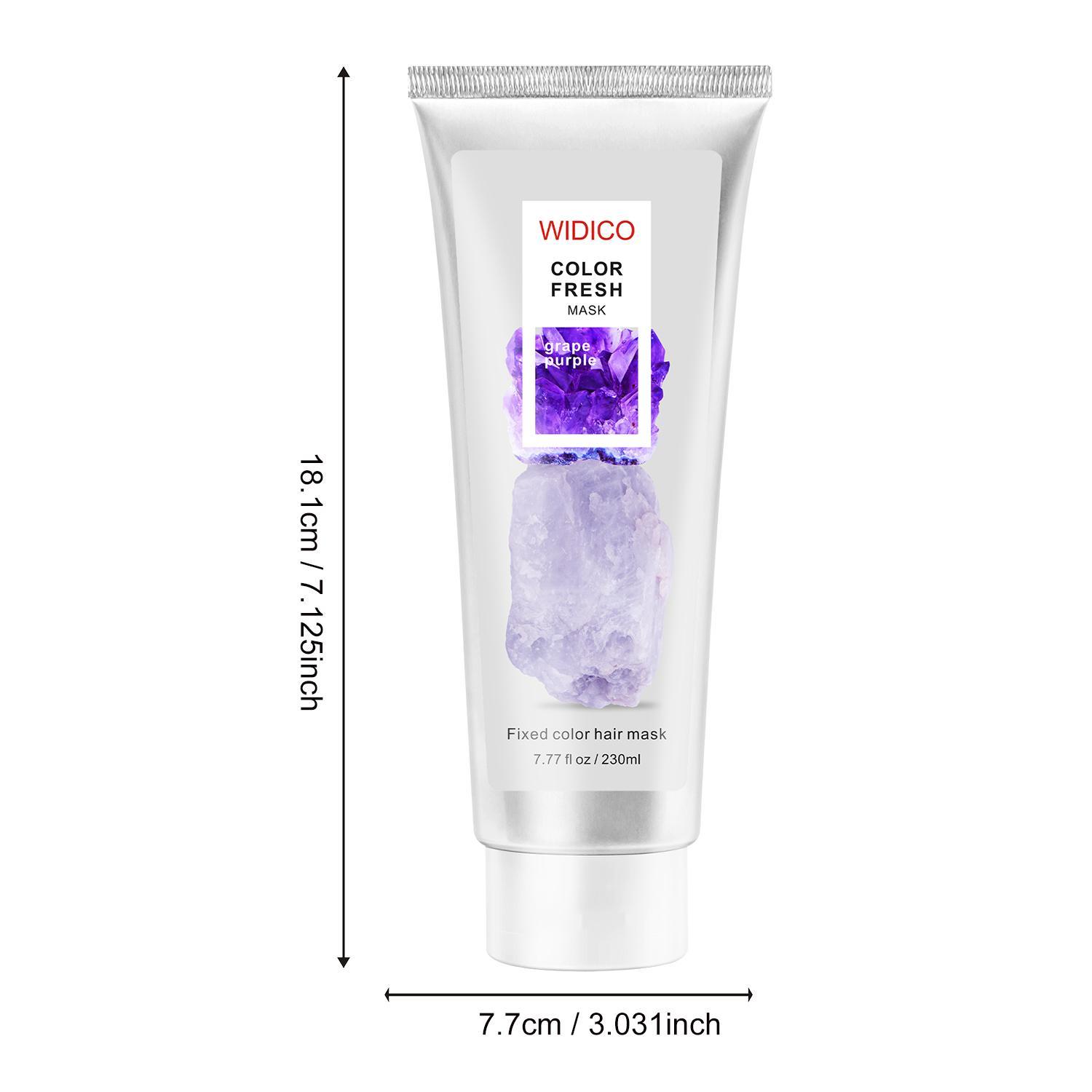 230ml, purple color-enhancing hair mask, conditioner, specially designed for dyed hair, quickly repairs faded hair, and fixes dryness, breakage and split ends caused by hair dyeing. Plant-based formula, non-irritating, suitable for all hair types