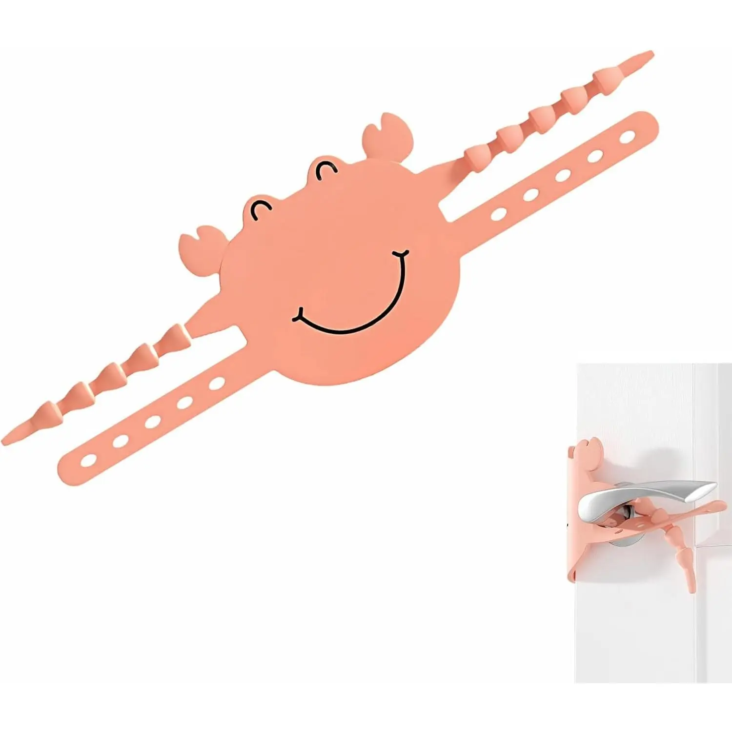 Soft Cartoon Door Silencer Lock Sleeve Buffer,Adjustable  Door Latch Cover for Noise Reduction,Soft Sleepers,Pets-Fits  Doors (Adjustable 5-Position Design, Flexible) ()