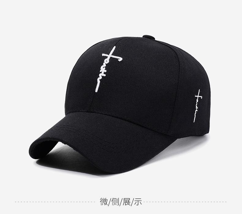 New embroidered cross baseball cap for men and women, adjustable youth cap, casual and versatile hat