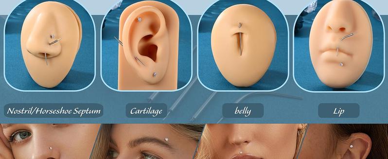 LOLIAS 14G/16G/18G/20G Piercing Taper Insertion Tool ASTM F136 Titanium Piercing Threader Tool for Threaded Push In Threadless Labret Tragus Helix Conch Piercing Jewelry Cartilage Earring Lip Nose Studs Piercing Changing Stretching Kit Assistant Tool