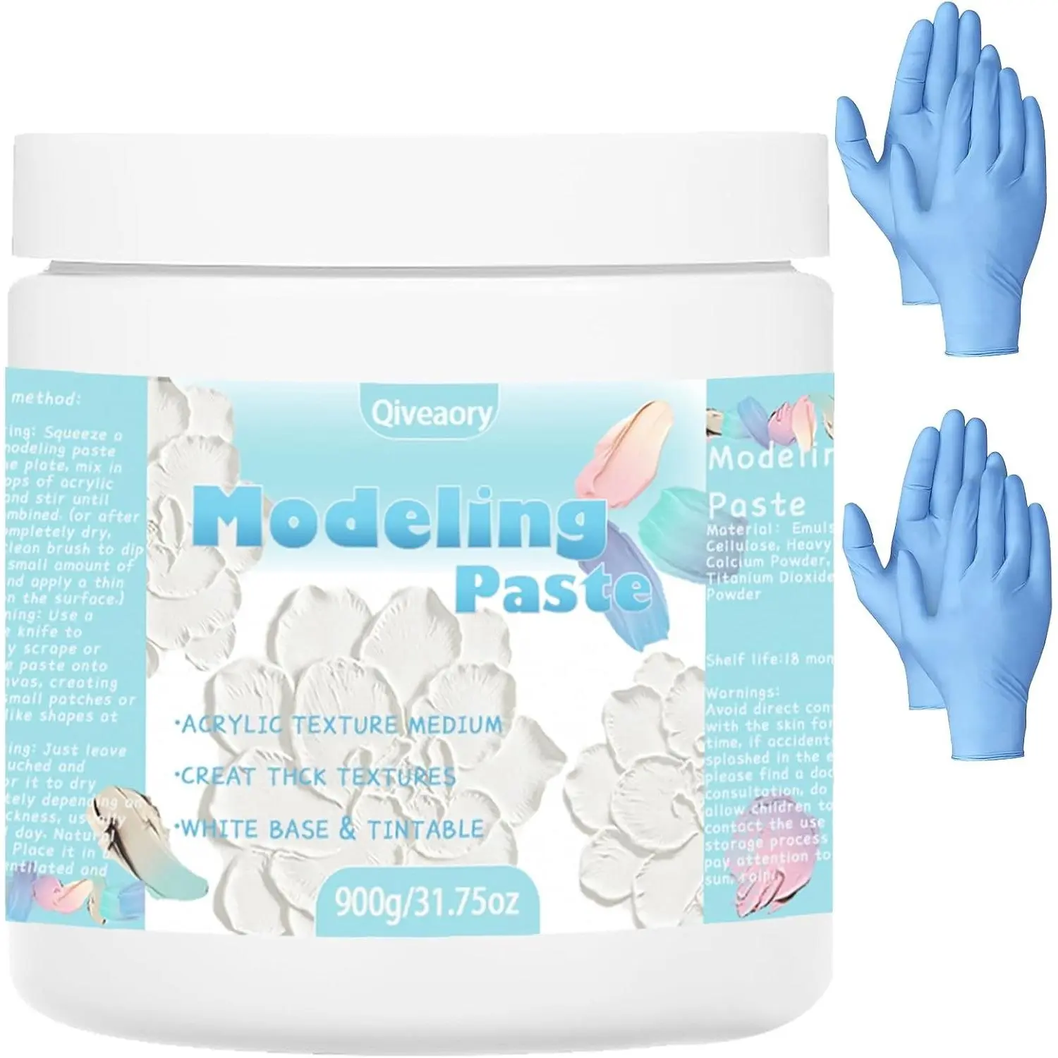500ml/31.75oz (900g) Professional Modeling Paste Acrylic Medium for Art Creation