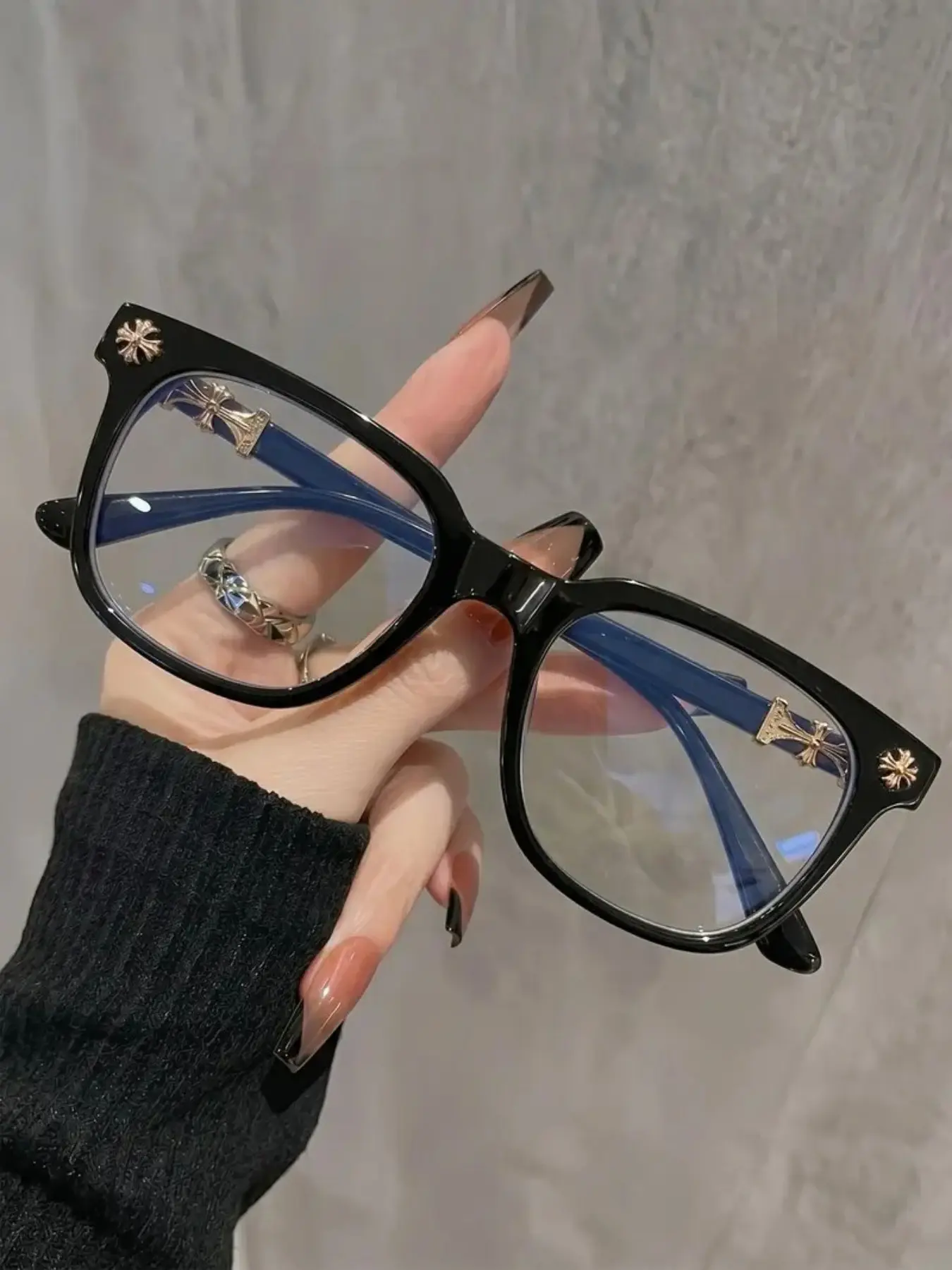 1PCS New Trendy Square Frame Eyeglasses, Fashion Glasses, Unisex Stylish Light Luxury Elegant Artsy Business Frames, Available in Multiple Colors, Perfect Gift for Him, Suitable for Daily Wear