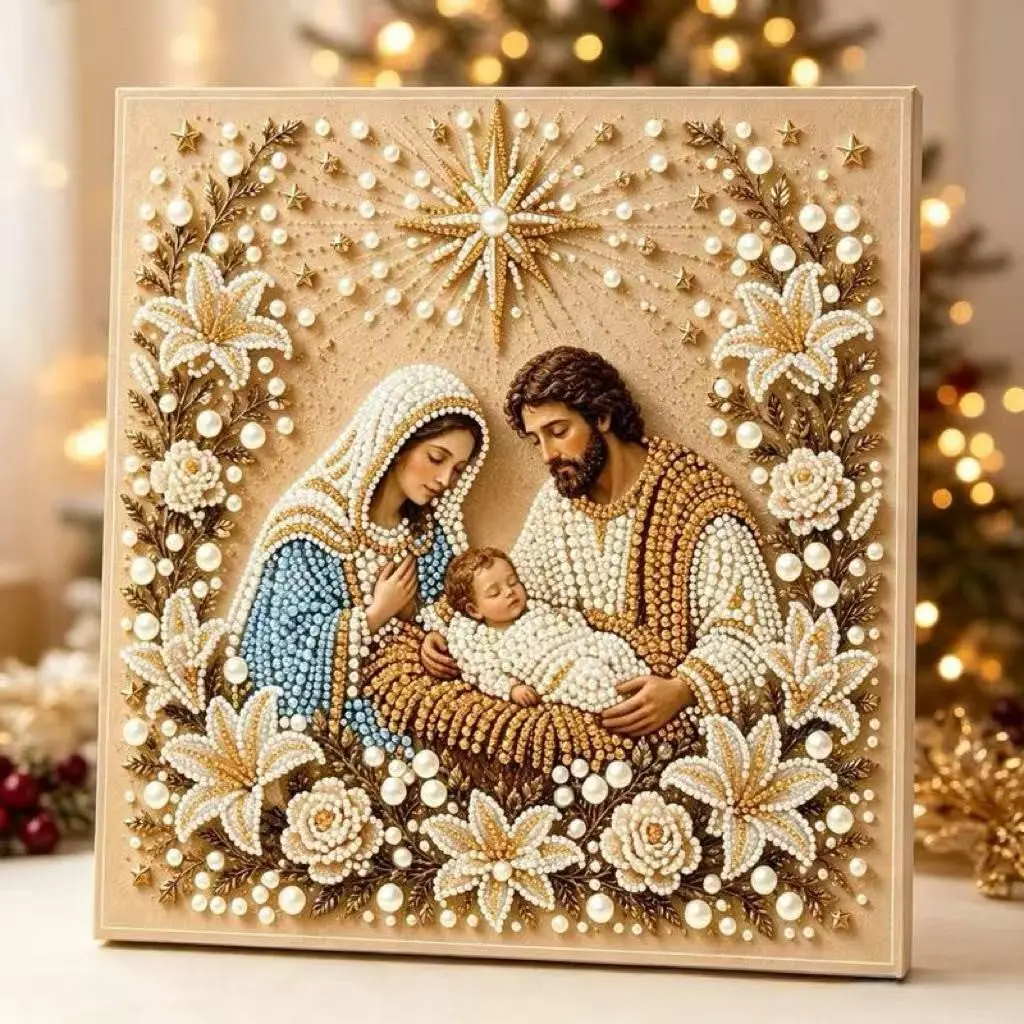 DIY Jesus Pearl Art Set, Adult 3D Pearl Diamond Art set, Home Wall Decor, Gift Idea, Perfect for Day Celebrations