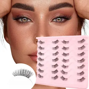 14 Pairs Natural Half Eye False Lashes, Cat Eye Effect, Volume & Dimensional, Soft & Lightweight, Perfect for Daily Wear
