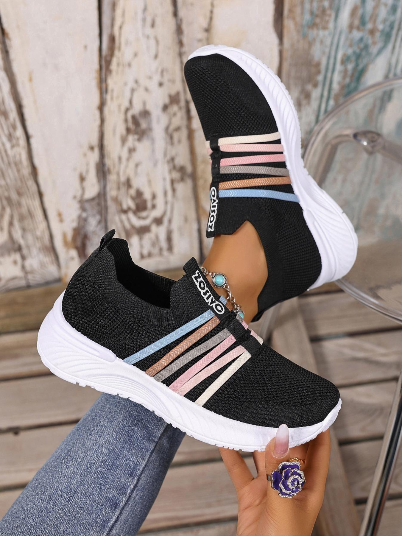Women's Fashionable Lace Up Low Top Sneakers, Casual Comfortable Breathable Sports Shoes, Female All-match Round Toe Shoes for Daily Wear, Trendy Walking Sneakers