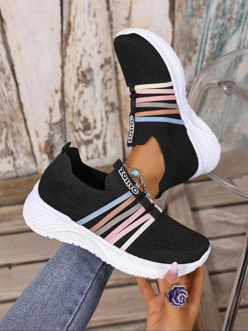 Women's Fashionable Lace Up Low Top Sneakers, Casual Comfortable Breathable Sports Shoes, Female All-match Round Toe Shoes for Daily Wear, Trendy Walking Sneakers