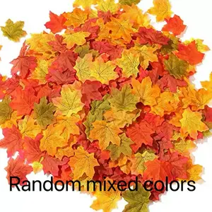 100 pieces artificial maple leaves for Thanksgiving, Halloween, autumn leaves, wedding party table decoration, random, mixed colors