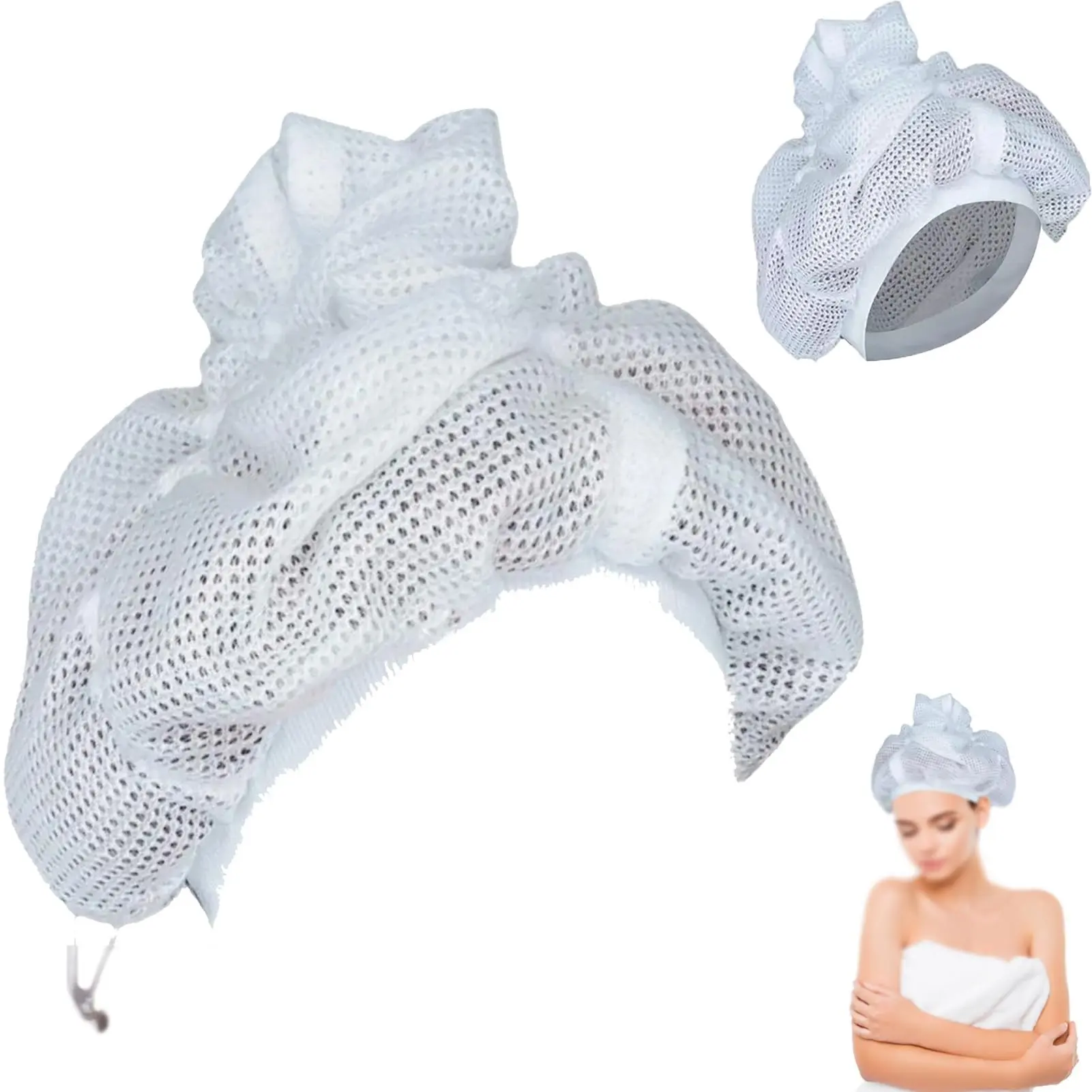 Women's Hair Drying Hat, Quick Dry Curl Protector, Breathable Mesh Bath Cap, Fast-Dry Hair Net, Styling & Care Essential