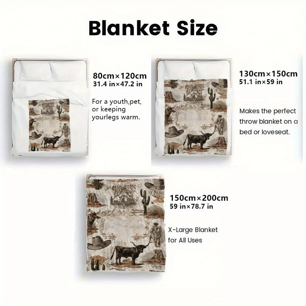 Personalized Western-Cowboy Themed Lightweight Blanket For Home Decor, All-Season Comfort Suitable As A Warm Cozy Blanket For Home Sofas, Bedding, Office Napping, Travel, And Camping, Perfect As A Gift For Friends And Family