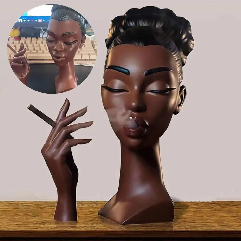 Elegant Black Women Head Incense Burner Headscents Incense Holder Black Woman Incense Burner Head Black Women Home Decoration