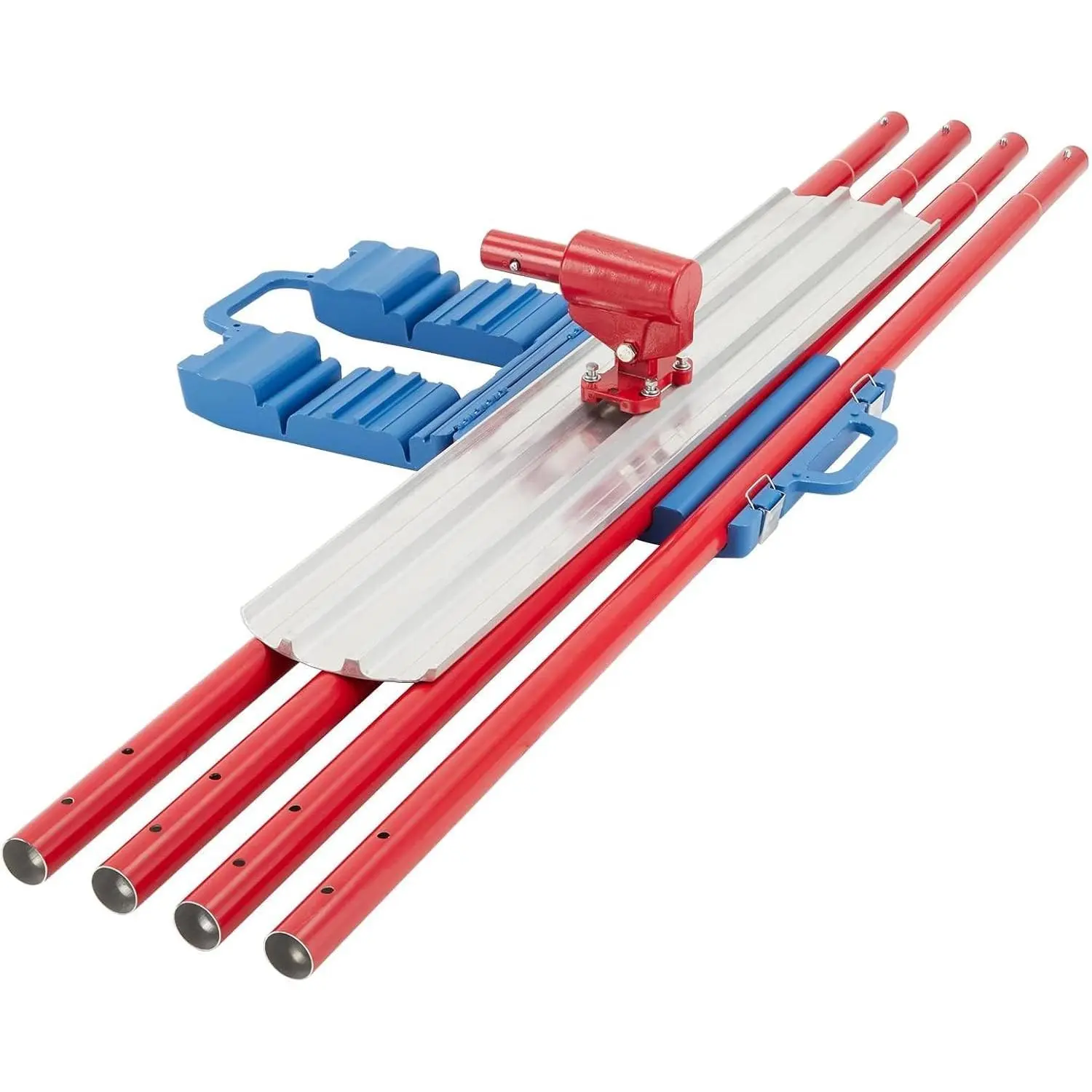 Professional Magnesium Concrete Bull Float Tool for Cement Finishers - Round Ends, 36/48 Inches, Adjustable Handles, Durable Extruded Blades, Handles + Blades Design, Convenient Storage for Smooth Surfaces Finishing