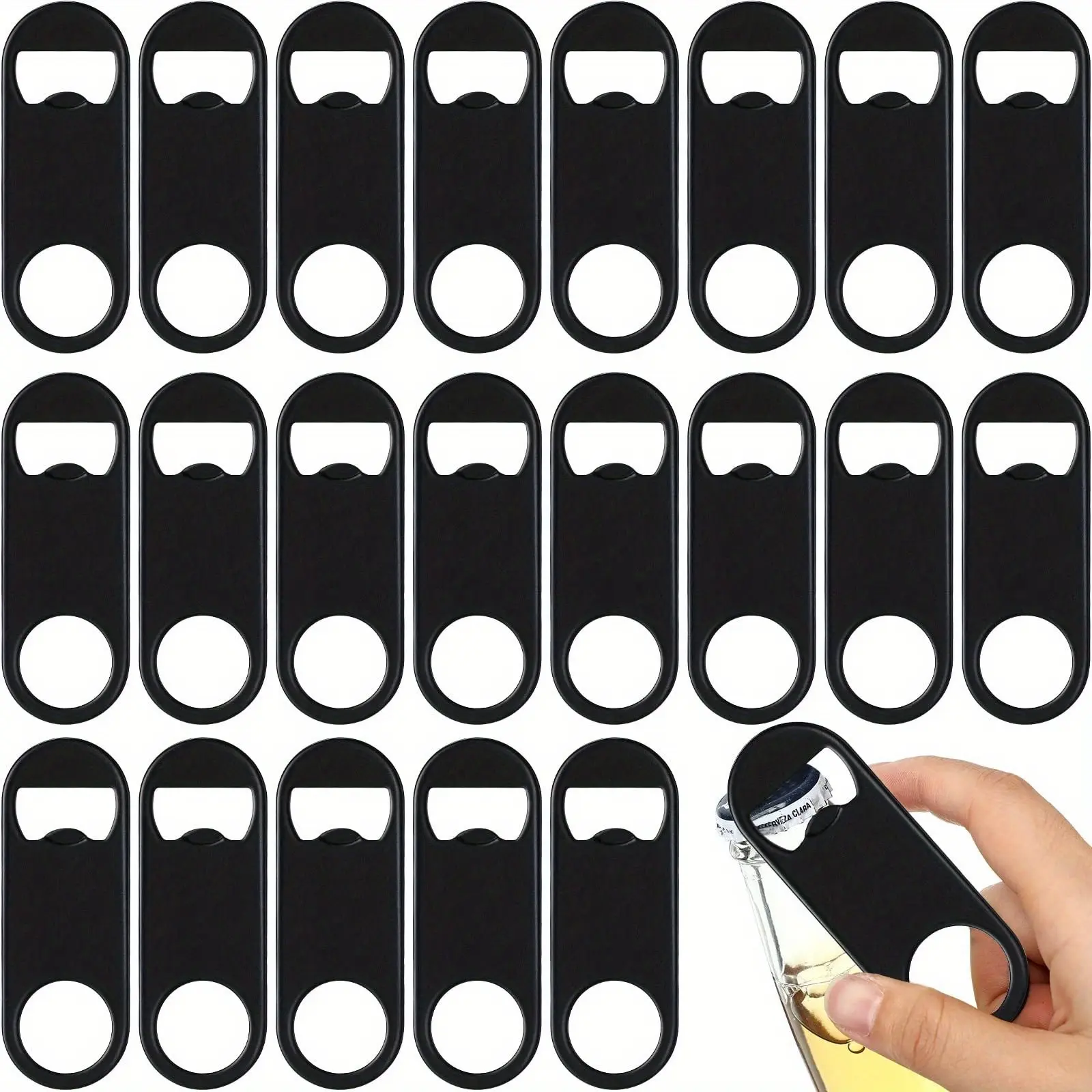 20 Stainless Steel Side Bottle Opener Set, Ideal for Beer and Soda, Perfect for Kitchen, Bar, or Restaurant Use