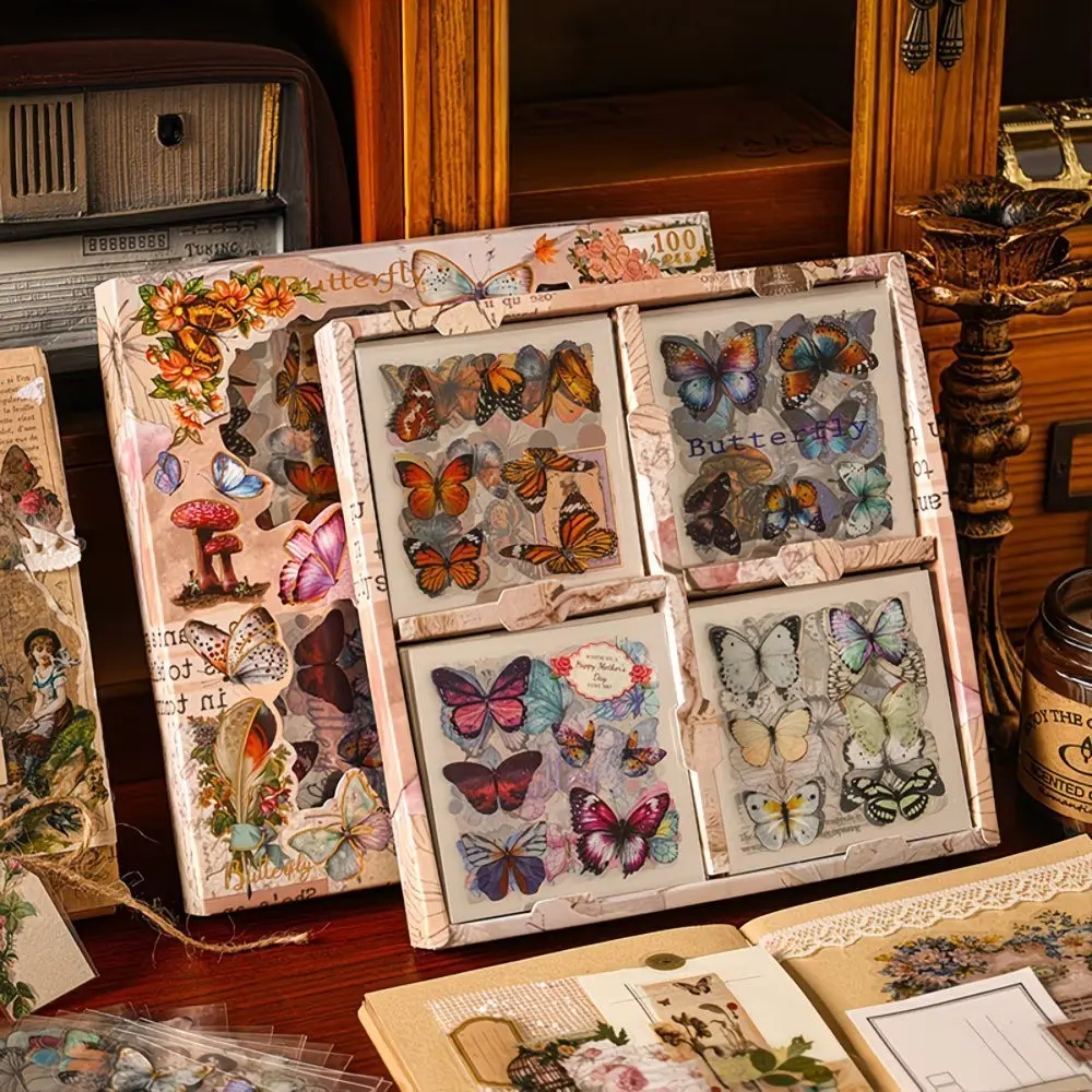 100 Sheets/sticker Box, Vintage Elegant Garden Theme Stickers, Easy Tear Design, Decorate Journals, Planners, Water Bottles